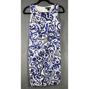 Lauren Ralph Lauren Blue and White Midi Dress